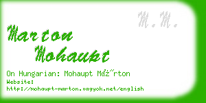 marton mohaupt business card